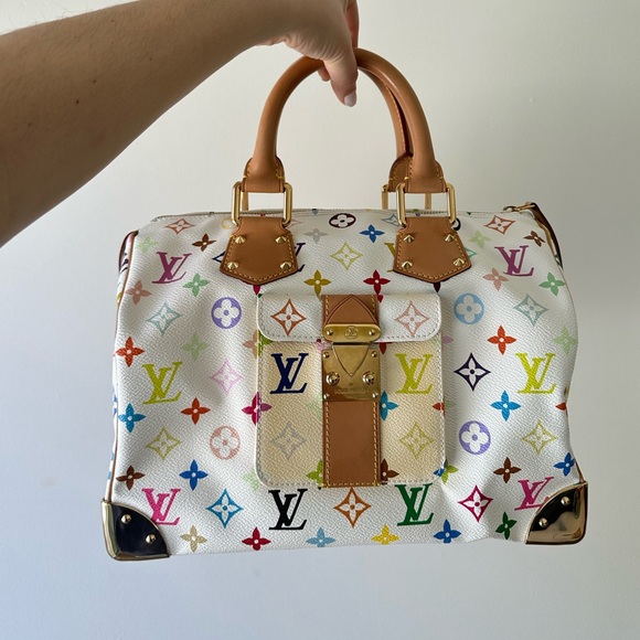 Louis Vuitton x Takashi Murakami 2003 Multicolor Speedy Monogram Handbag - Picture 1 of 16